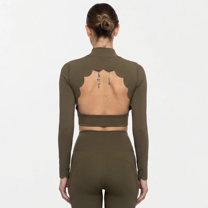 Compression Long Pant - FUBEIKE Legginsy sportowe z koronkowym wzorem,