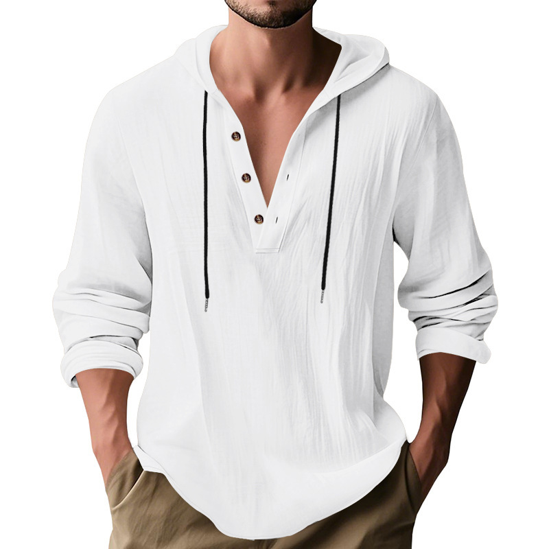 Popularne męskie luźne lniane  – Undershirt Crew Neck recenzja i cena